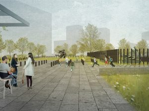 GARDEN BOLLARDS VIEW FROM PAVING