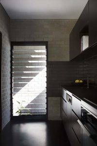 PERFORATED HOUSE PHOTO KITCHEN TO POND